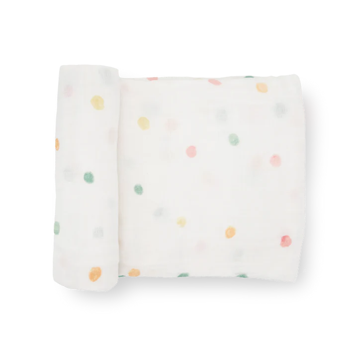 Cotton Muslin Swaddle Blanket - Party Dots