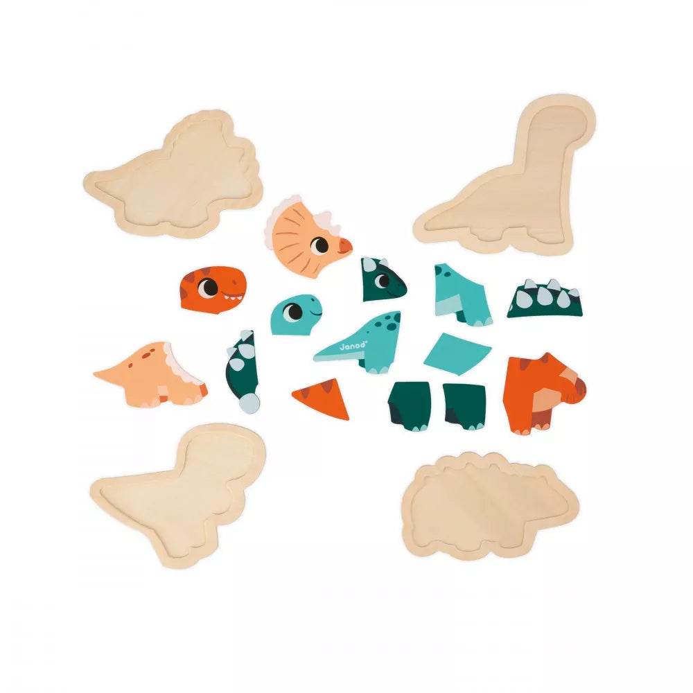 4 PROGRESSIVE PUZZLES - DINOSAURS
