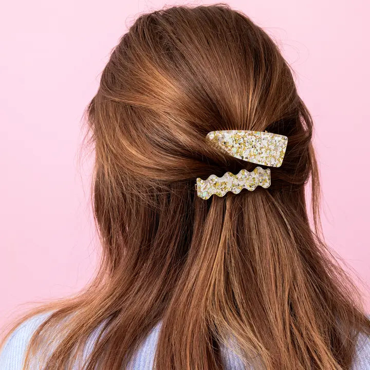 HAIR CLIP SET - PEARL CONFETTI - 2 PC