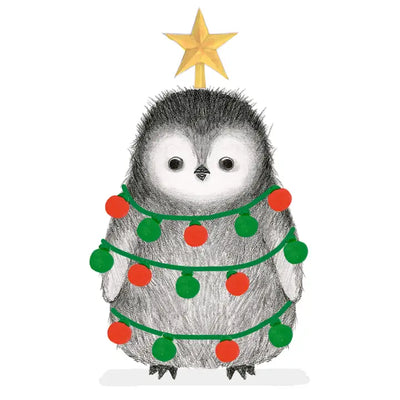 DECORATED PENGUIN - CHRISTMAS CARD