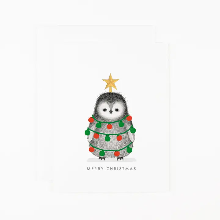 DECORATED PENGUIN - CHRISTMAS CARD