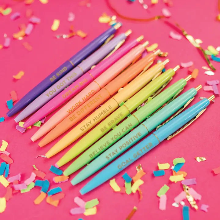 PEN SET OF 10 - MOTIVATIONAL - ASSORTED COLORS