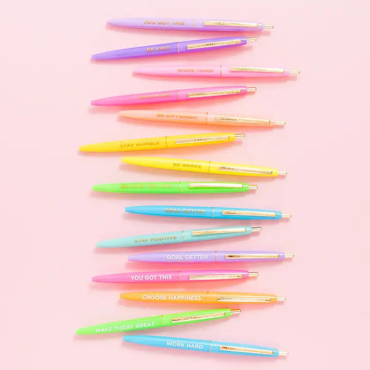 PEN SET OF 10 - MOTIVATIONAL - ASSORTED COLORS