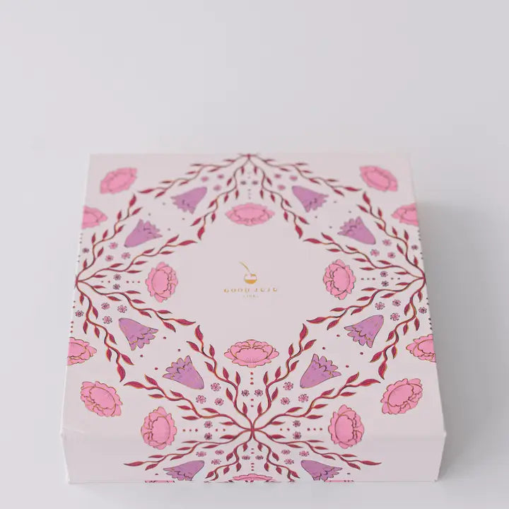 FOLK PATTERN LUXURY STATIONERY SET - PINK/PURPLE