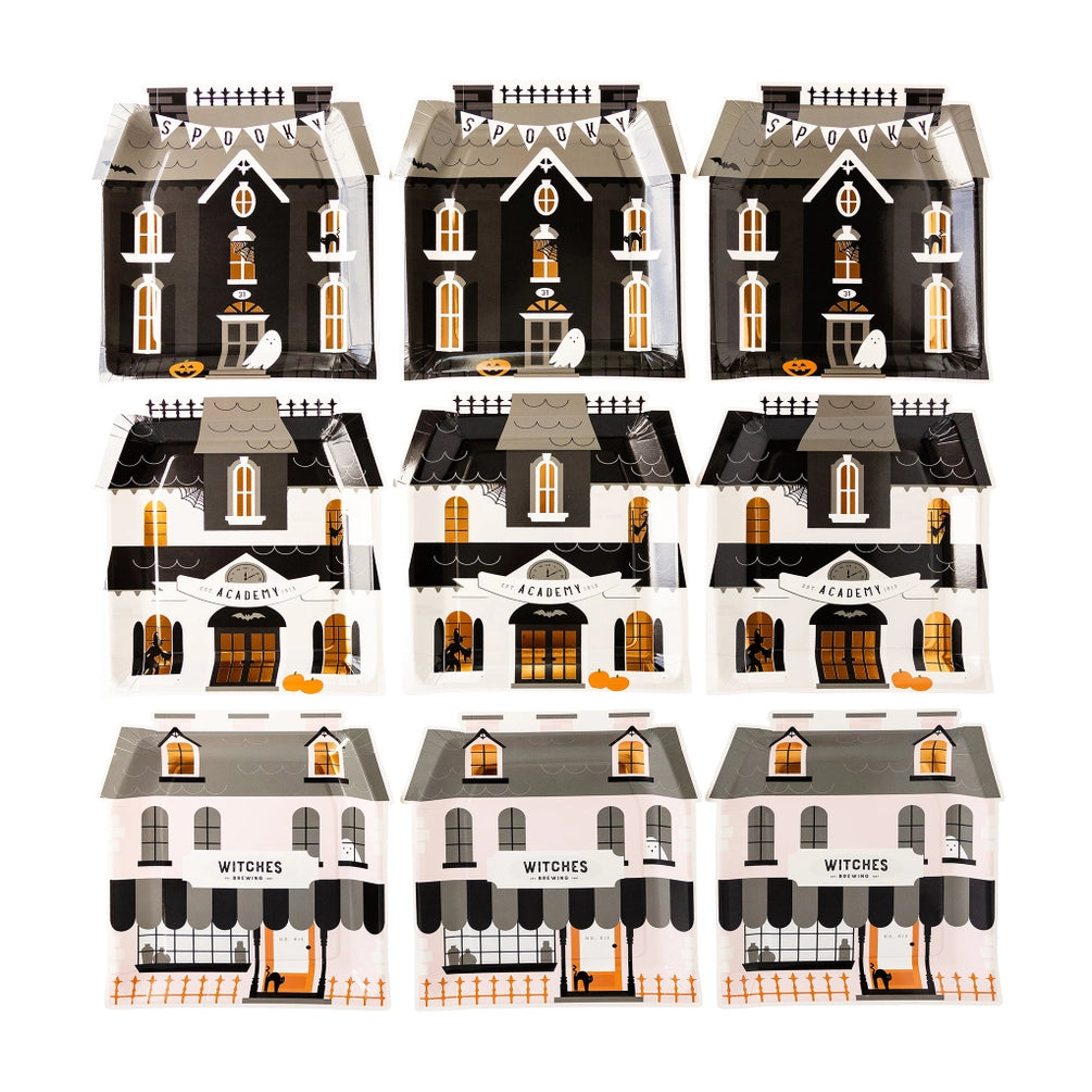 HAUNTED HOUSE SHAPED PLATE SET