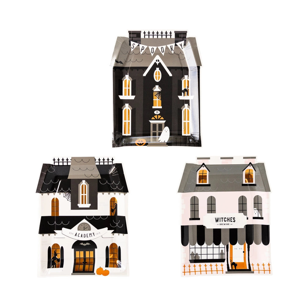 HAUNTED HOUSE SHAPED PLATE SET