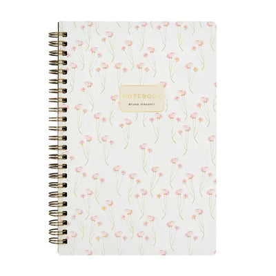 MEDIUM SPIRAL NOTEBOOK - POPPIES ON WHITE