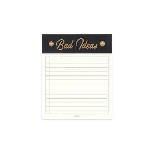 POST BOUND NOTEPAD WITH CLOTH HEADER - "BAD IDEAS"