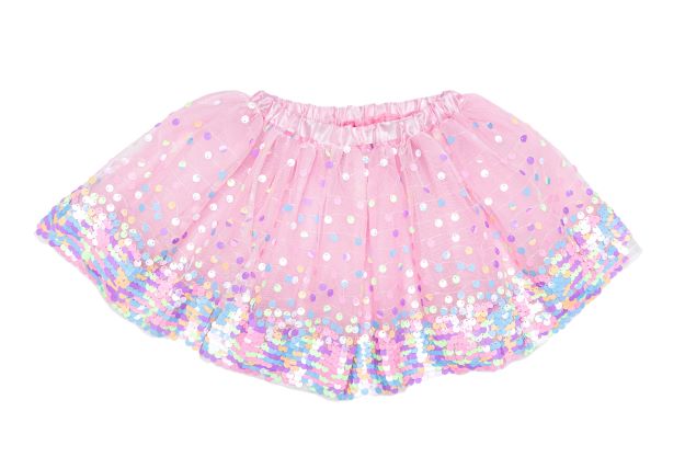 Party Fun Sequins Skirt, Pink/Neon, Size 4-6