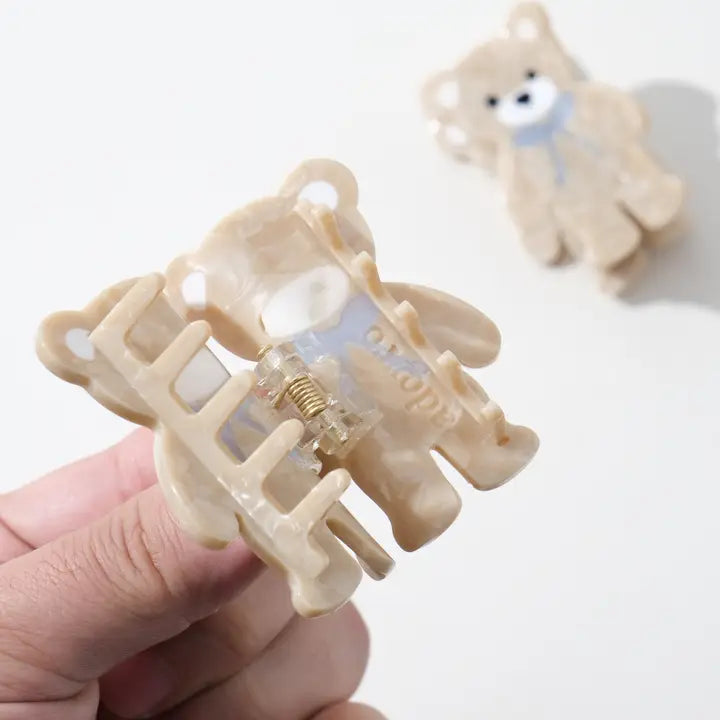Petite Teddy Bear Claw Clip