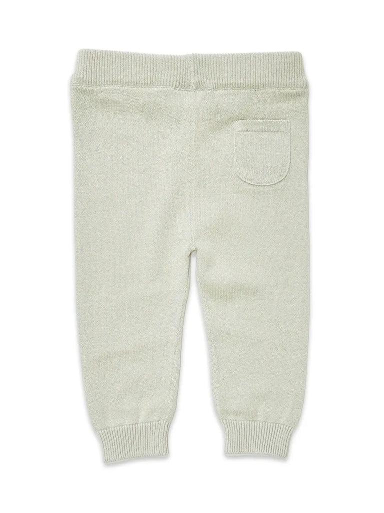 Pocket Sweater Knit Baby Legging Pants Stone