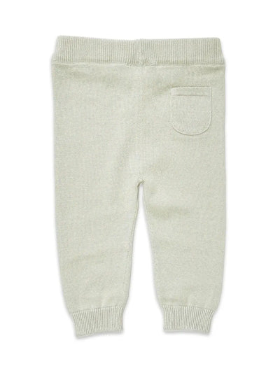 Pocket Sweater Knit Baby Legging Pants Stone