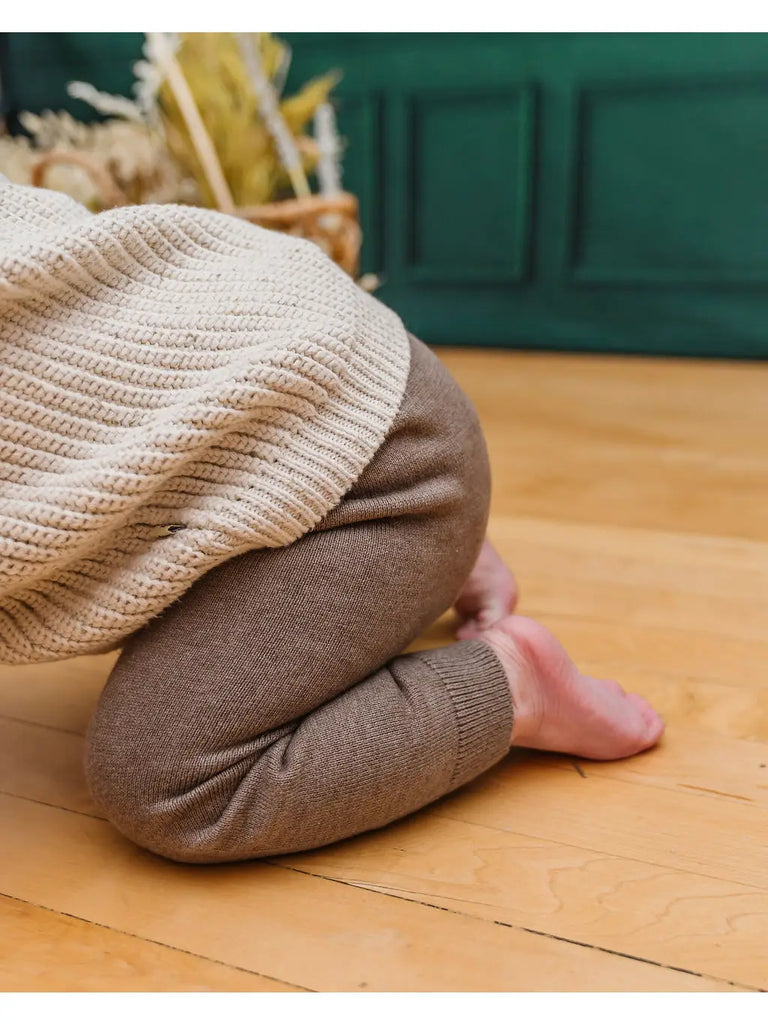 Pocket Sweater Knit Baby Legging Pants Stone