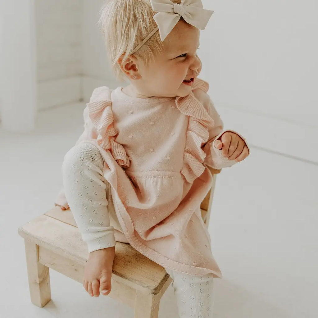Pointelle Knit Stretch Baby Leggings Pants