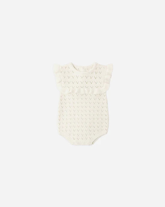 Pointelle Ruffle Romper