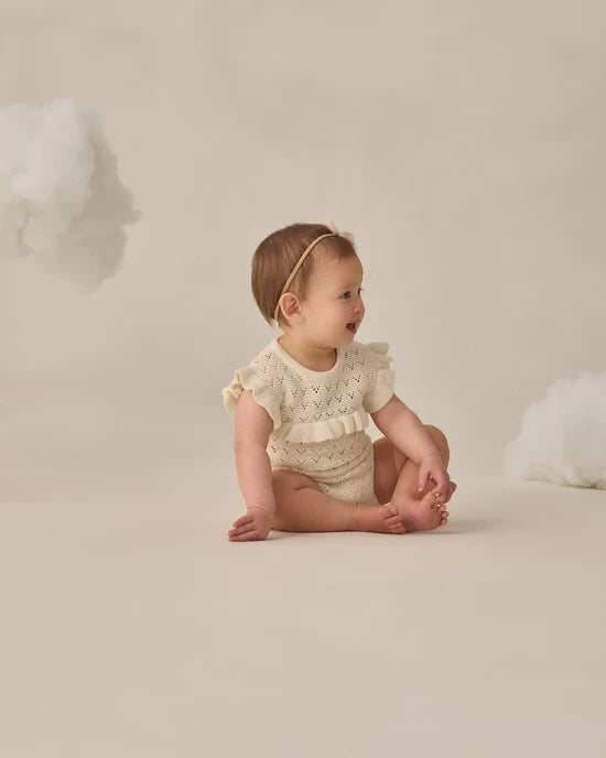 Pointelle Ruffle Romper