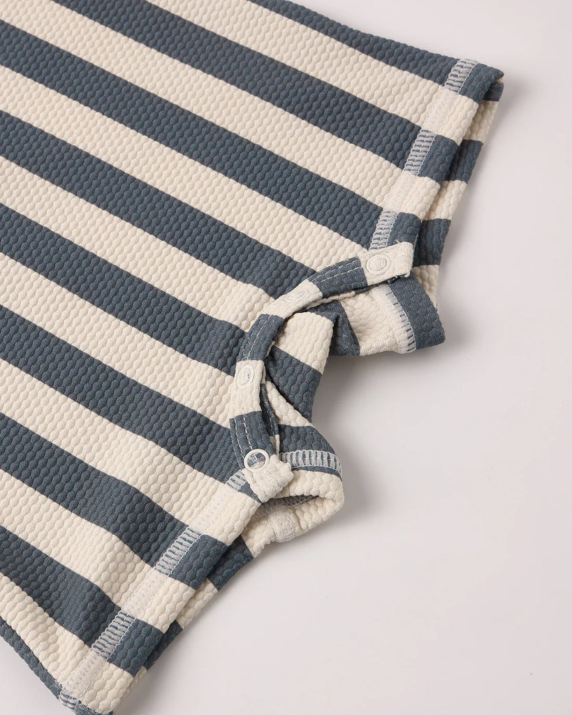 Zip Rashguard One-Piece Retro Ocean Stripe