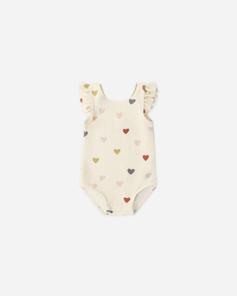 Scoop Back One-Piece Swimsuit Confetti Hearts