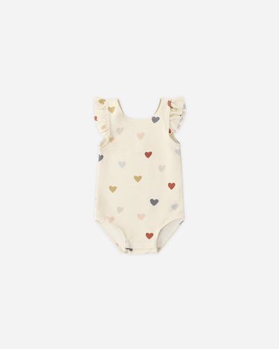 Scoop Back One-Piece Swimsuit Confetti Hearts
