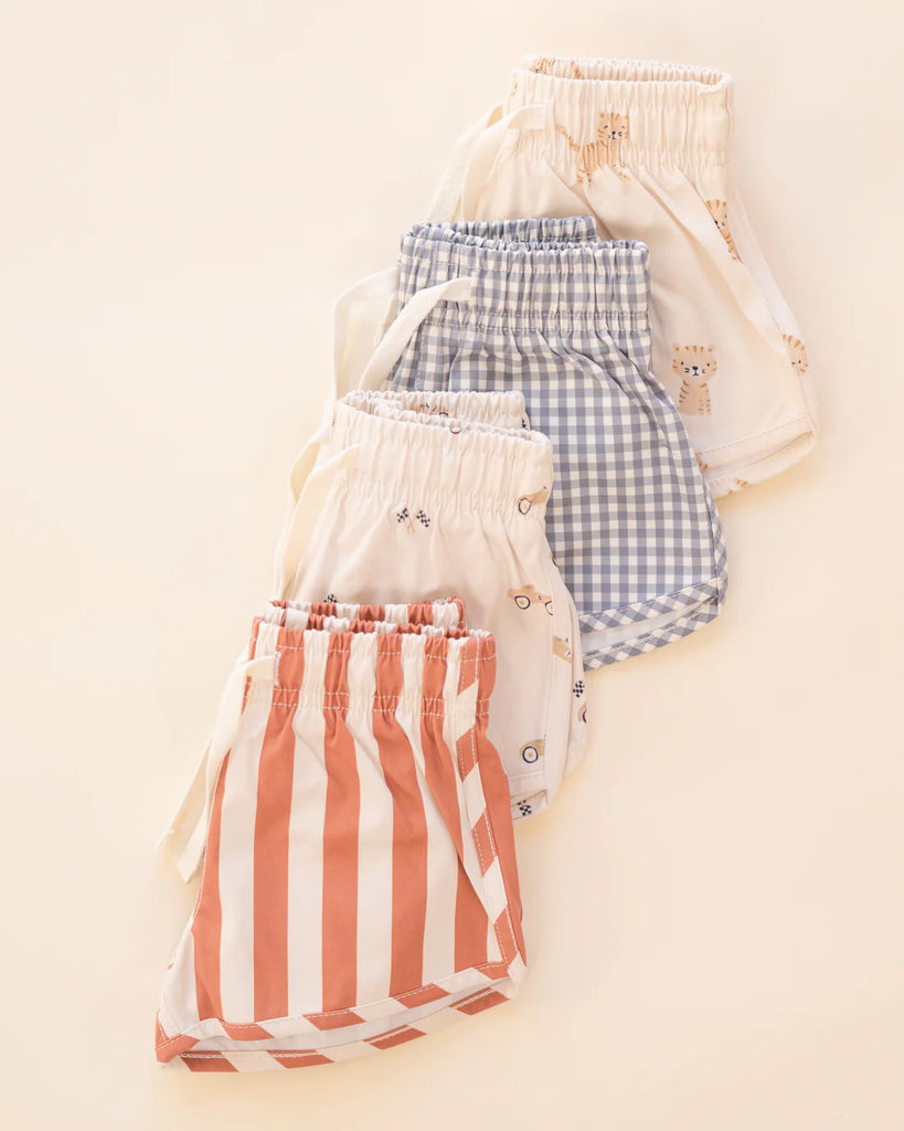 Boys Swim Short Retro Poppy Stripe