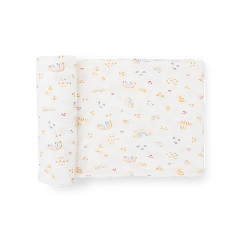 Stretch Knit Swaddle Blanket - Rainbows