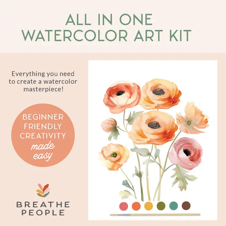 ALL-IN-ONE WATERCOLOR KIT - RANUNCULUS BLOOMS