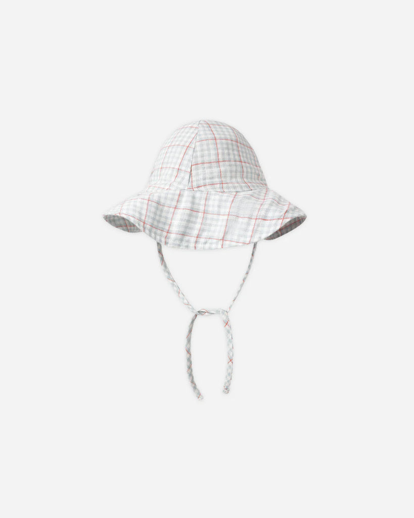 Floppy Sun Hat Light Blue Plaid