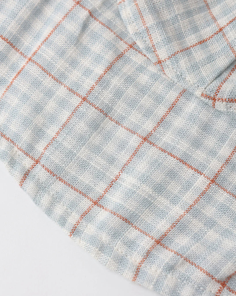 Floppy Sun Hat Light Blue Plaid