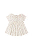 Ruffle Collar Jersey Dress Flower Field