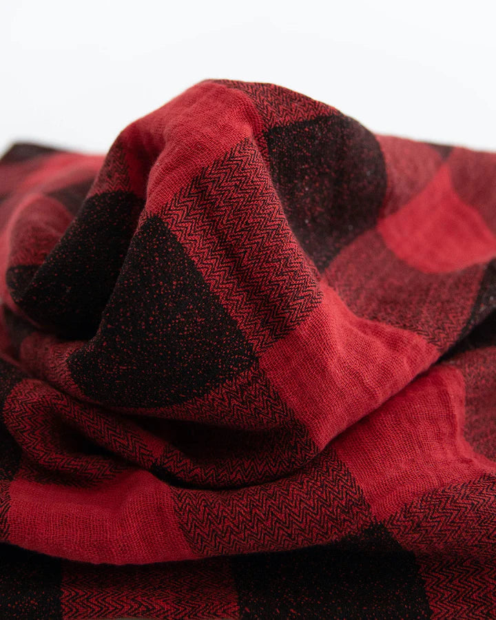 COTTON MUSLIN SWADDLE - RED PLAID