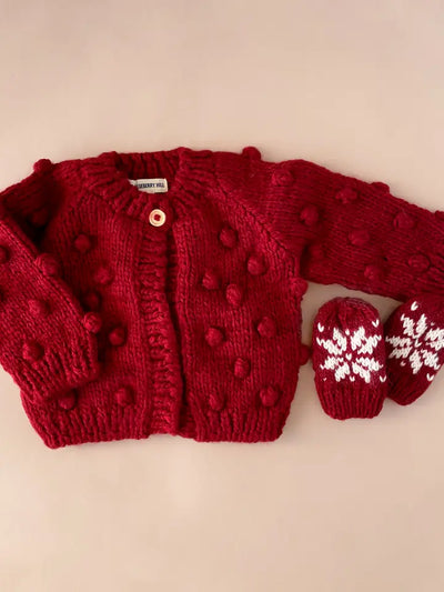 POPCORN CARDIGAN, RED