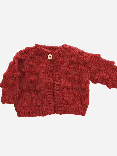 POPCORN CARDIGAN, RED