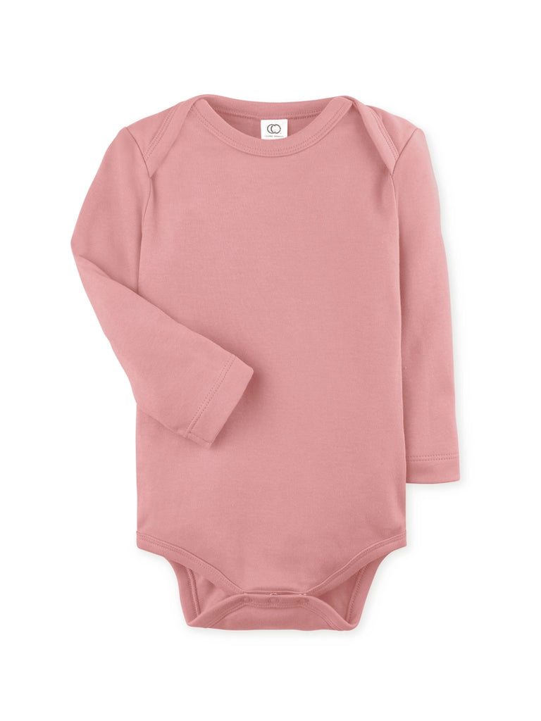 ORGANIC BABY LONG SLEEVE CLASSIC BODYSUIT - ROSE