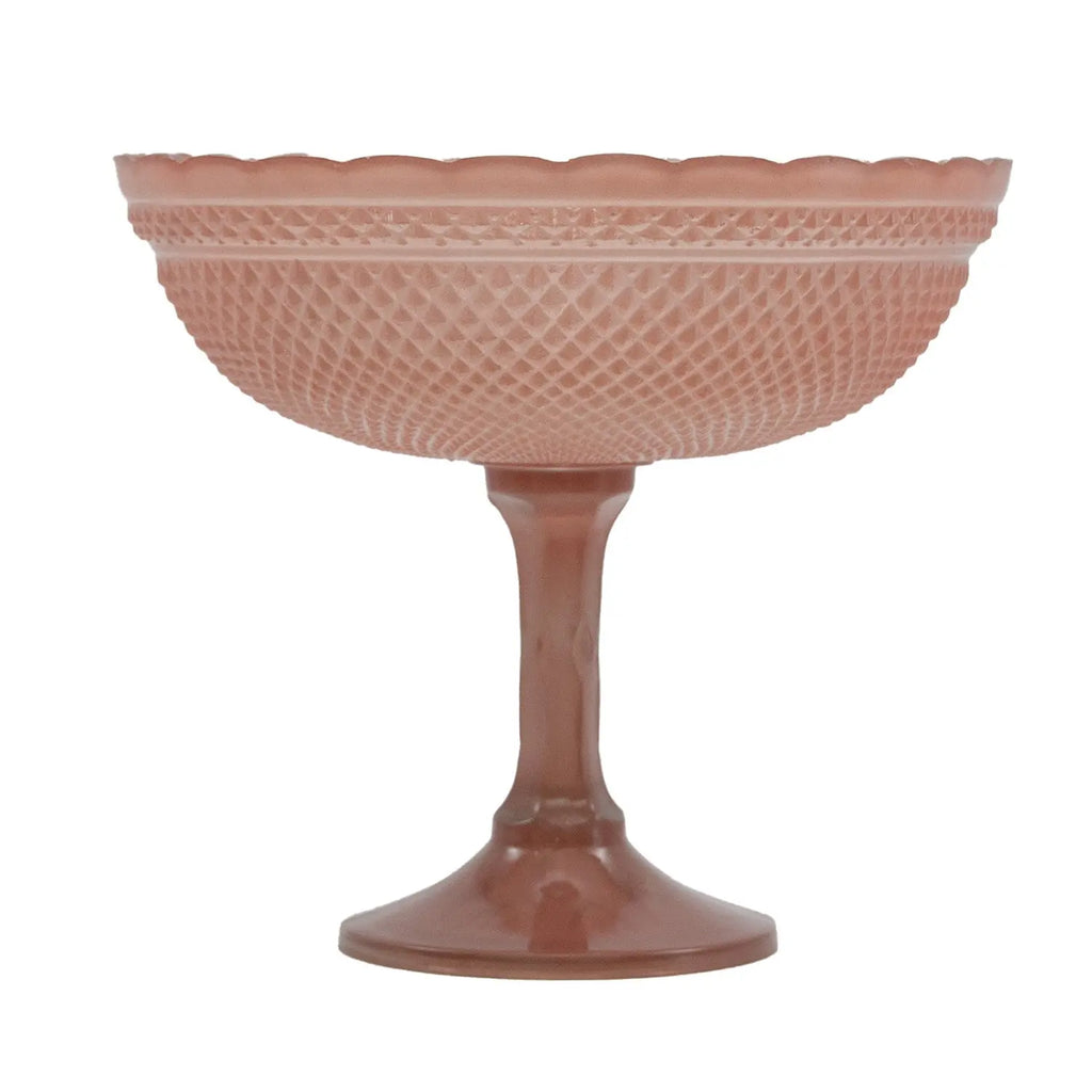 Pink Scalloped Footed Bowl