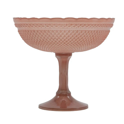Pink Scalloped Footed Bowl
