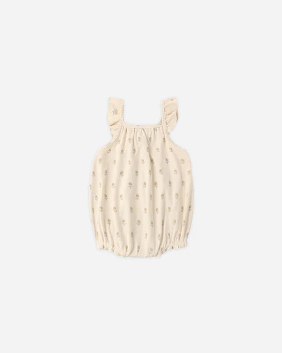 Ribbed Ruffle Romper Buttercup