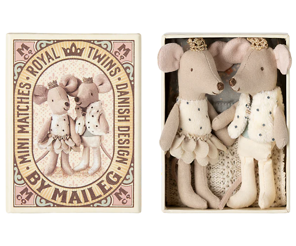 Royal Twin Mice, Little Sister And Brother In Matchbox