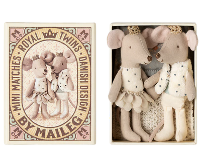 Royal Twin Mice, Little Sister And Brother In Matchbox