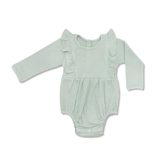 WAFFLE LONG SLEEVE ROMPER