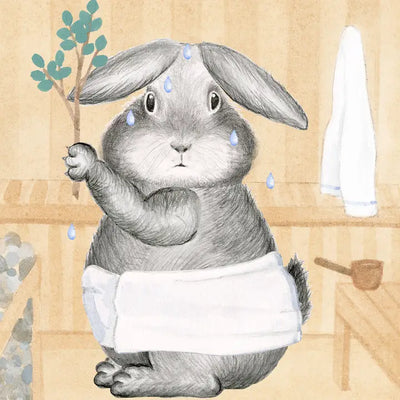 SAUNA BUNNY - GREETING CARD