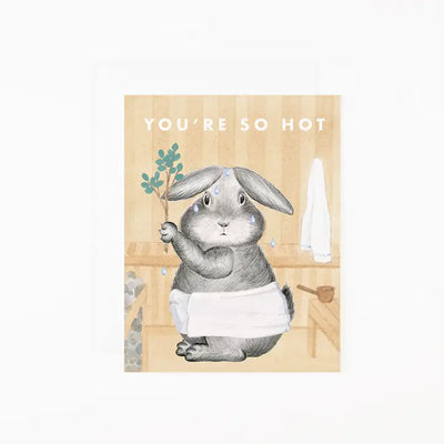 SAUNA BUNNY - GREETING CARD