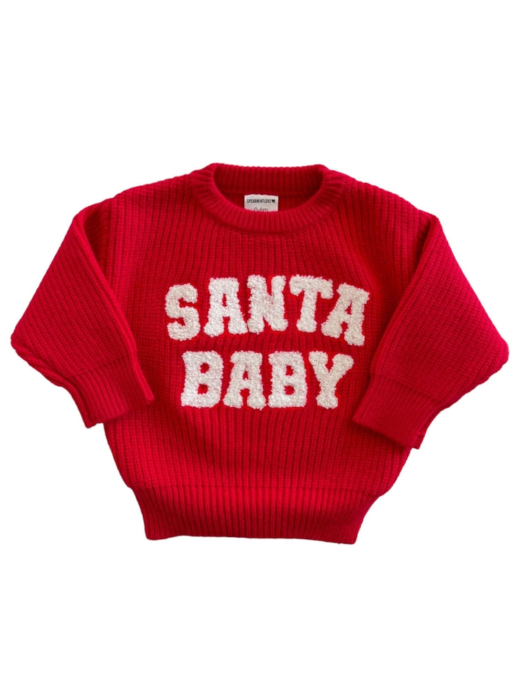 KNIT SWEATER, SANTA BABY