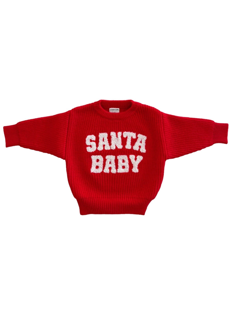 KNIT SWEATER, SANTA BABY