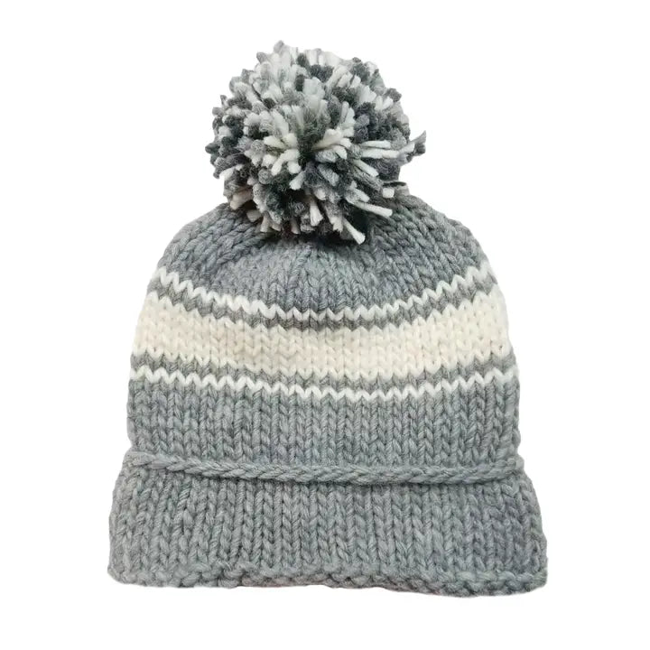 Striped, Knit Sports Baby Beanie