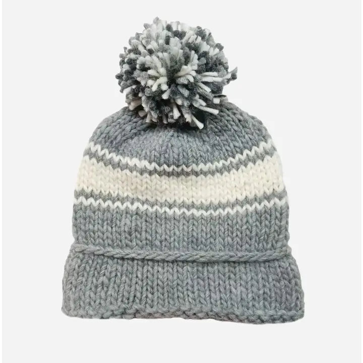 Striped, Knit Sports Baby Beanie