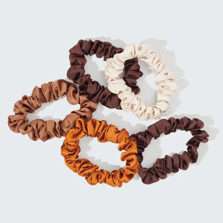SATIN PETITE SCRUNCHIES 5PC SAT - SEDONA