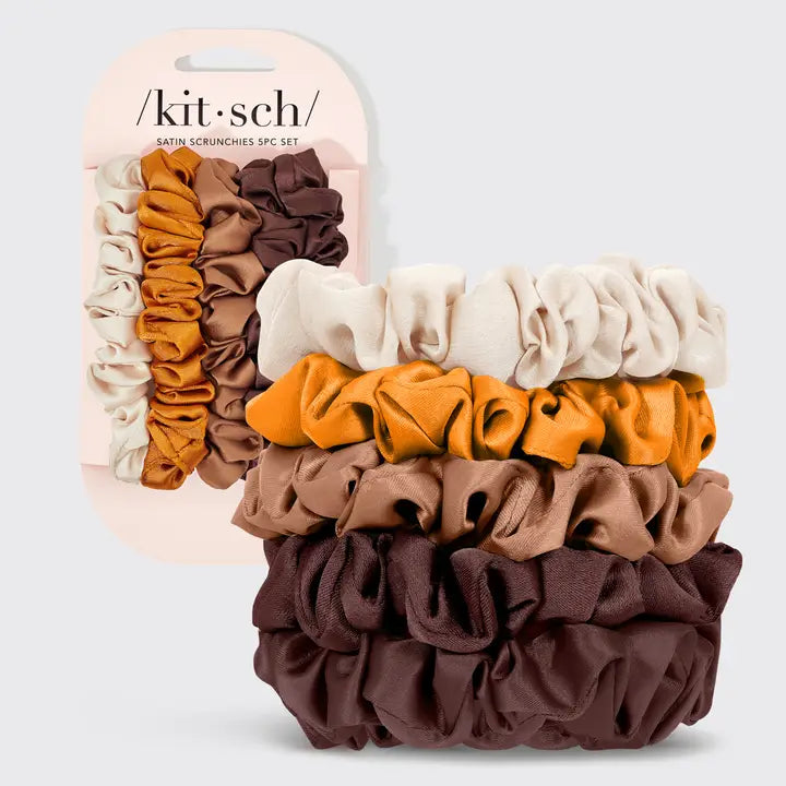 SATIN PETITE SCRUNCHIES 5PC SAT - SEDONA