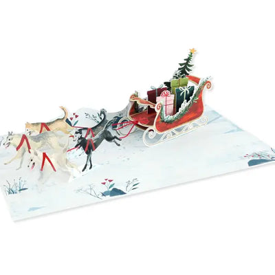 SLED DOGS HOLIDAY POP-UP CARD