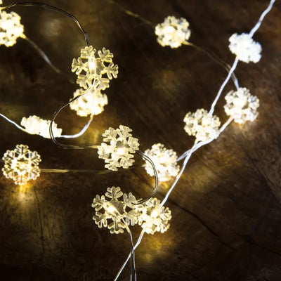 20 LIGHT SNOWFLAKE WIRE LIGHTS