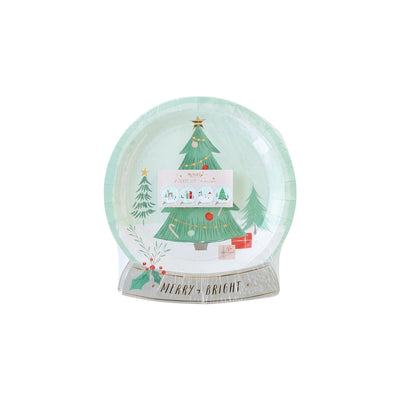 SNOW FUN SNOW GLOBE SHAPED PLATE